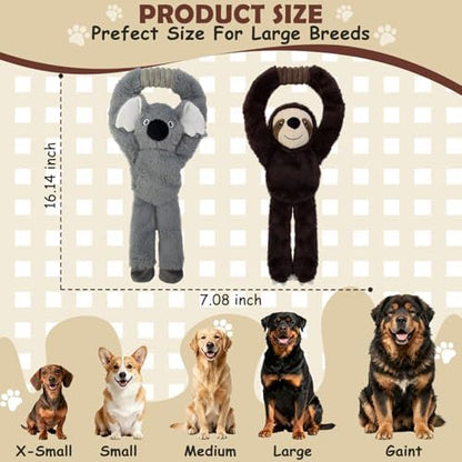 No Stuffing 2-Pack Dog Toys, Squeaky Plush with Crinkle Toy for Medium Pets - Image 3