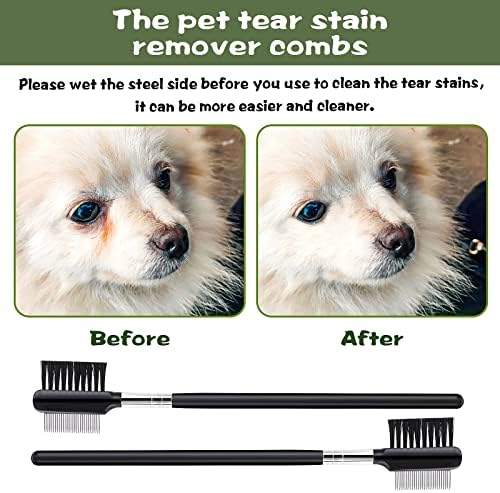cobee Double-Head Metal Grooming Comb for Dogs, Puppies, and Cats - 2 Pcs Booger, Flea, Crust, Mucus, and Tear Stain Remover - Image 3