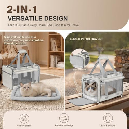 Soft Sided Cat Carrier for Anxious Pets with Privacy Roller Blinds - Image 3