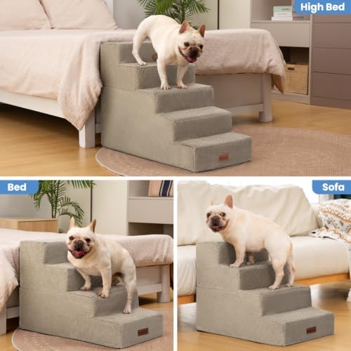 Aodisman Dog Stairs for High Beds 22.6" H, 5-Step Pet Steps for Small Dogs - Image 6