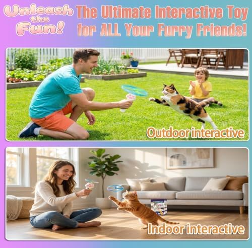 Cat Fetch Toy Auto Launcher 6 Discs 30m Range USB-C Rechargeable - Image 3