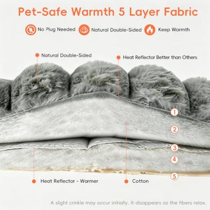 Cat Bed Mat for Indoor Cats, Self Warming Plush Cat Bed, 23.6"x15.7" Green - Image 5