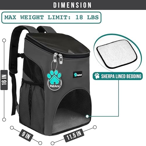 PetAmi Cat Backpack Carrier for Small Dogs and Large Cats, Airline Approved - Image 2
