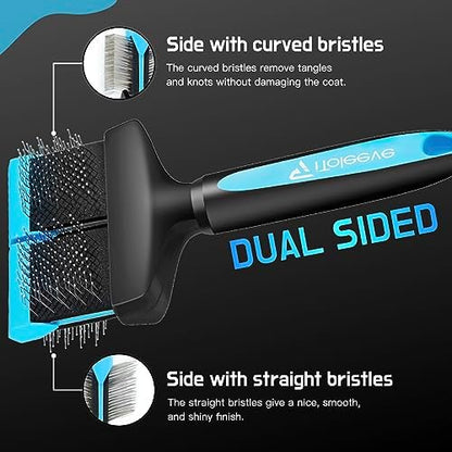 iToleeve Dual Flexible Head Slicker Brush, Round Tipped Pins, Skin Friendly - Image 6