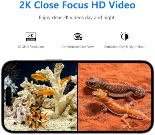 3MP 2K Aquarium & Terrarium Pet Camera with Light for Fish or Reptile Pet - Image 2