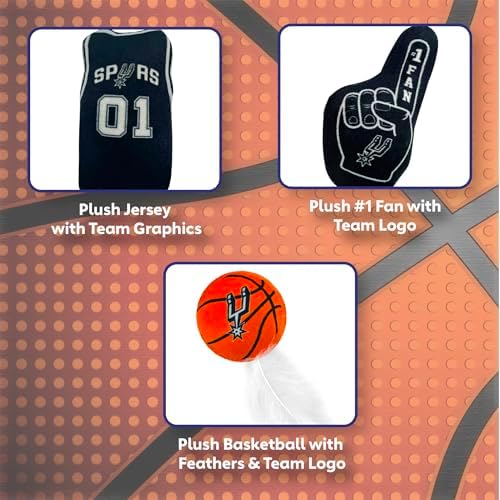 BEST PLUSH NBA SAN ANTONIO SPURS Cat Toys - 3 Piece Set: Jersey, Basketball with Feathers & #1 Fan. Filled with Fresh Catnip. Beautiful Team Logo - Image 6