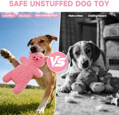 Mihachi No Stuffing Crinkle Dog Toys,2-in-1 Holds Water Bottles-Cruncher with Puncture Resistant Squeaker, Dog Squeak Toys Plush Dogs Chew Toy for Small Medium Large Breed Chewer, Pig - Image 5