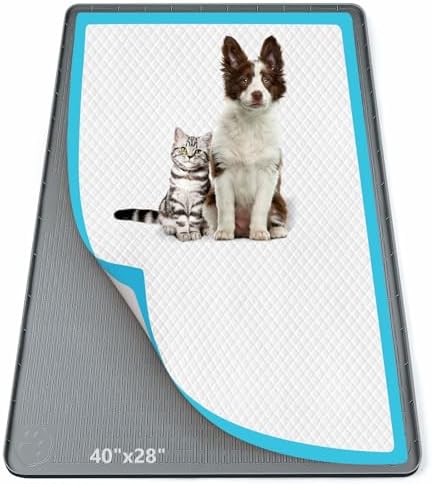 Pee Pad Holder for Dogs 40''x28'' Silicone Puppy Pee Pad Tray, Dark Grey by Bartuke