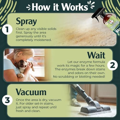 Sprinkle & Sweep: Pet Stain & Odor Enzyme Spray - 24oz - No Scrubbing Concentrated Formula, Dog & Cat Urine & Mess Destroyer, Carpet Spot Cleaning - Image 5