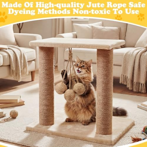 Leitee 20 Pcs Interactive Cat Toys for for Indoor Cats Set, Wooden Cat Wand Toywith Bells Feather Handle Chew Rope Mouse Sisal Balls Kitty Toys for Play Chase Exercise (Brown) - Image 5