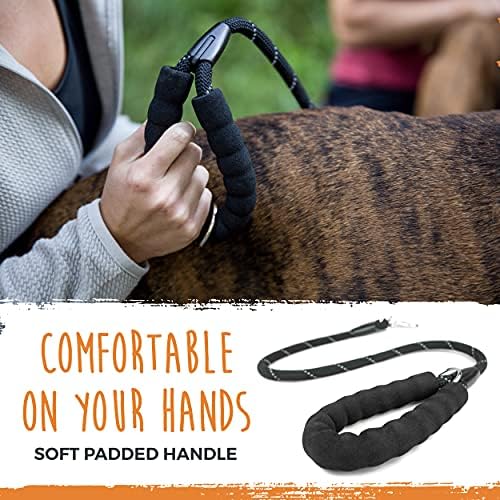 Mighty Paw Double Dog Leash with Rope Handle - Double Leash for Two Dogs No Tangle Design. Split Lead for 2 Pets. Adjustable to Fit All Sized Breeds. Reflective Dual Pet Lead for People with 2 Pups - Image 4