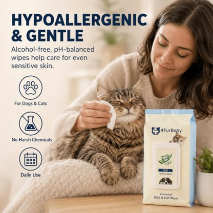 Dog Wipes for Paws and Butt, Unscented, 100 Count - Image 4