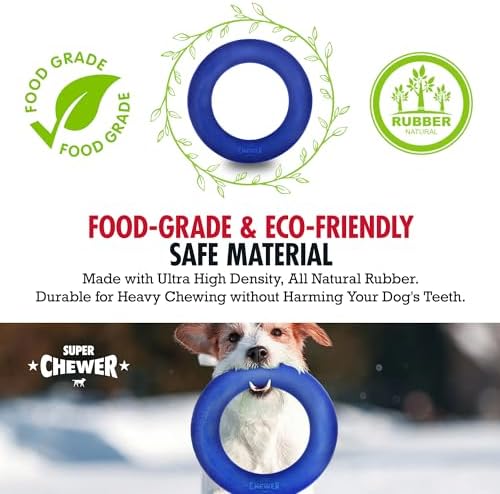Tuff Pupper SuperChewer Tough Dog Ring Toy | Lifetime Replacement | Strong Natural Rubber | Chew Toys for Aggressive Chewers | Durable Tug Play | Strong Dog Ring Toy | Large Breed Tested - Image 3