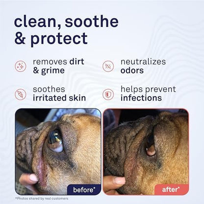 Petpost Large Wrinkle Wipes for Dogs | 60 Count 5x7 Dog Face & Wrinkle Cleaner | Gentle Pet Wipes with Coconut Oil & Aloe for Bulldogs, Pugs & Wrinkly Breeds | Dog Cleaning Wipes - Image 2