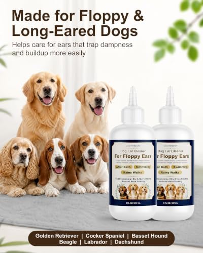 Dog Ear Cleaner Solution with Finger Wipes 8 oz Each 2 Bottles - Image 5