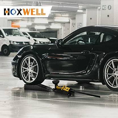 HOXWELL Car Ramps for Jack Support and Lift Vehicle Maintenance, Lightweight Low Profile Car Ramps for Garage, Heavy Duty Tire Ramps for Low Chassis Cars, 17.5''x10''x3.14'' (2PCS) - Image 7