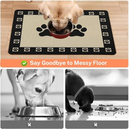 Absorbent Pet Dog Bowl Mat for Food and Water, Pet Cat Food Feeding Mat with Non Slip Rubber Backing, Dog Food Mats for Floors Waterproof, 24"x32" - Image 3