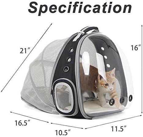 Cat Bubble Backpack with Fan, Fit up to 12 lbs, Space Capsule Astronaut Clear Window Pet Travel Carrier Backpack for Cat and Small Puppy - Image 2