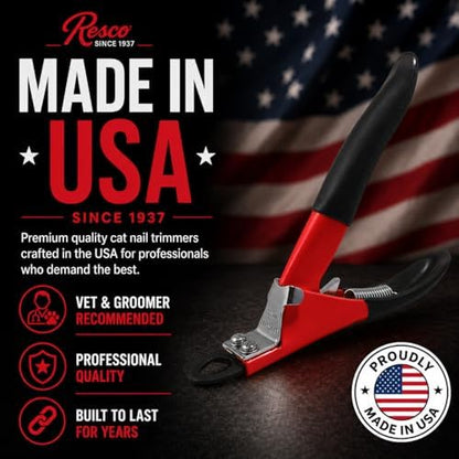 Resco Cat Nail Clippers, Guillotine Cat Claw Trimmer with Comfort Grips, Deluxe Red - Image 2