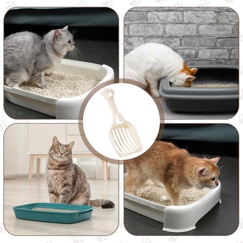 COMNICO Cat Litter Scoop, Durable Plastic Kitty Litter Sifter Scooper with Wide Slats Comfy Handle Deep Shovel Pooper Lifter Captures All Clumps for Easy Sifting Pine Pellets Box (Milky White) - Image 7