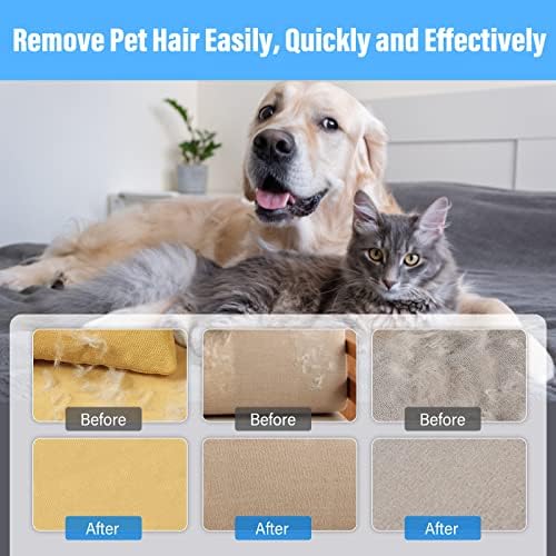 Pet Hair Remover Reusable Cat and Dog Hair Remover Multi-Surface Lint Roller Portable Fur Removal Tool for Furniture,Couch,Carpet,Bedding,Clothes and Car Seats, Non-Slip Handle Self-Cleaning Roller - Image 5