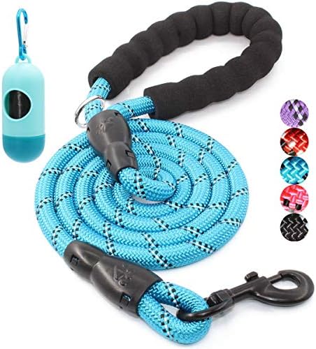 BAAPET 2/4/5/6 FT Dog Leash with Comfortable Padded Handle and Highly Reflective Threads for Small Medium and Large Dogs (4FT-1/2'', Blue) by BAAPET