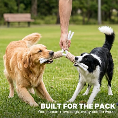 3 Way Dog Toys, Dog Tug Toy for Multiple Dogs and Aggressive Chewers - Image 4