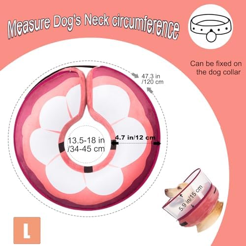 Inflatable Dog Cone Collar for Large Medium Small Dogs, Soft Dog Donut Collar Adjustable Recovery Cone for Pets After Surgery, Extra Enhanced Anti-Licking Guard Shield (Mangosteen, Large) - Image 5