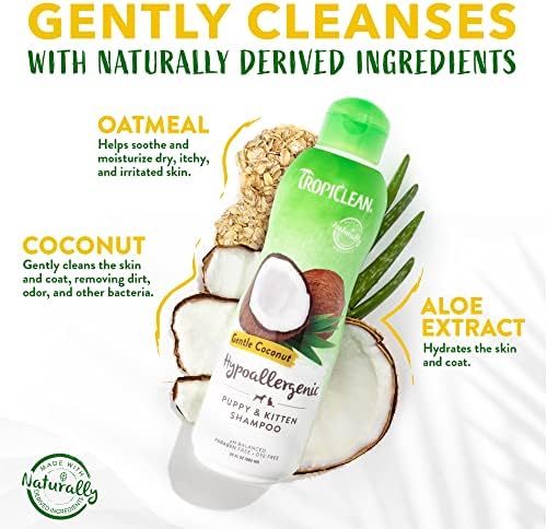 TropiClean Gentle Puppy Shampoo, Sensitive Skin, Coconut Scent, 20oz - Image 3