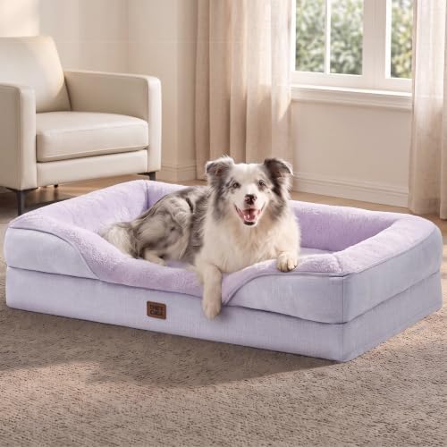 EHEYCIGA Orthopedic XL Dog Bed for Large Dog, Memory Foam Dog Couch, Purple by EHEYCIGA