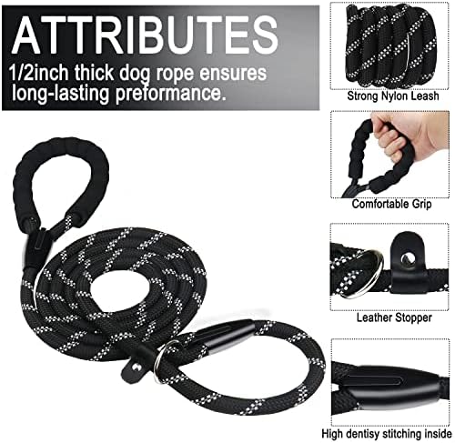 Dog Leash 6 FT, Durable Premium Quality Strong Training Rope Slip Leash - Image 2