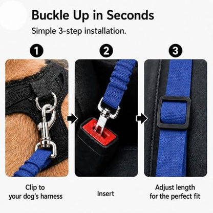 Dog Car Restraint Tether 2Pcs, Retractable Pet Travel Harness - Image 3