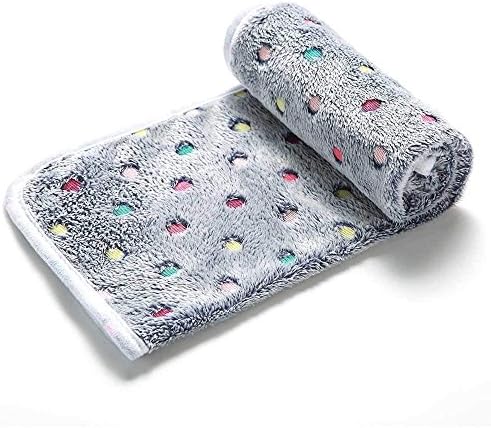 1 Pack 3 Blankets Super Soft Cute Dot Pattern Pet Blanket Flannel Throw for Dog Puppy Cat Blue/Purple/Grey Large - Image 3