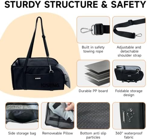 Foldable Dog Car Travel Seat，Suitable for Small Dogs up to 11 lbs - Image 5