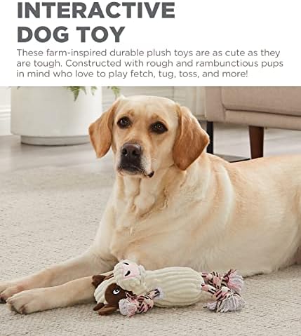 Outward Hound by Charming Pet Ranch Roperz Cow Plush Squeaky Dog Toy - Image 5