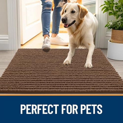 OLANLY Dog Door Mat for Muddy Paws 36x24, Extra Absorbent Chenille Mud Mat - Image 6