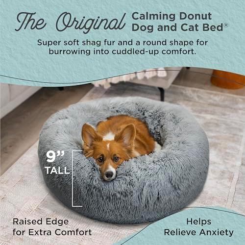 Best Friends by Sheri Original Calming Donut Dog Bed, Gray, Small, 23" - Image 2