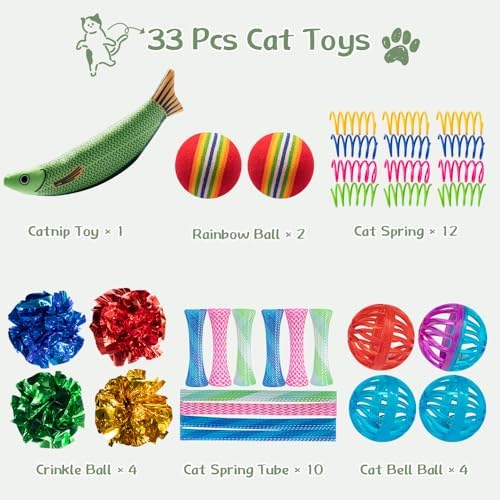 33-Pack Cat Toys for Indoor Cats & Kittens, Interactive Cat Toy - Image 2