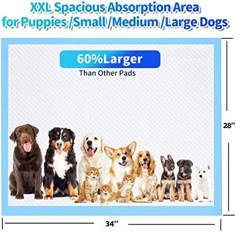 Upgrade Leak-Proof Pet Training and Puppy Pads, Jumbo Pee Pads for Dogs with Thicken Polymer Heavy Absorbency, Quick Dry Disposable Pee Pads for Cats Dogs - 50 Counts - Image 6