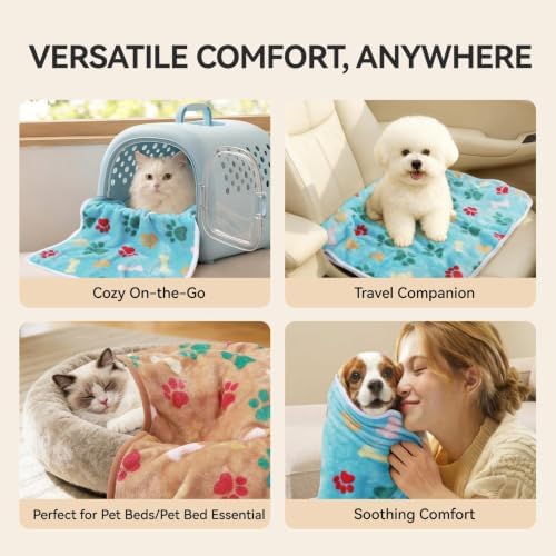 LINENLUX Dog Blankets 4-Pack, Super Soft Fluffy Fleece Pet Throw Warm - Image 3