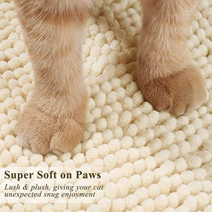 VIVAGLORY Cat Litter Mat Softgrip Litter Trapping Mat, 35"× 25", Beige - Image 3
