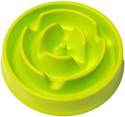 ALPHA DOG SERIES Non-Slip Maze Puzzle Bowl Slow Feeder Interactive Stop Bloat Stop Gas Improve Digestion Dog Bowl for Small and Medium Dogs (Green, Flower)