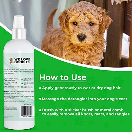 We Love Doodles Dog Dematting Brush & Rake, Hair Brush for Dogs, Made in the USA & Detangler Spray - Stainless Steel Blades, No Pulling, All Hair Types, Promotes Circulation, All Breeds, Ages - Image 7