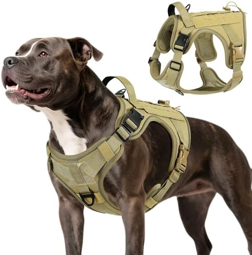 VavoPaw Heavy Duty Tactical Dog Harness for Medium Dog, No Pull Adjustable by VavoPaw