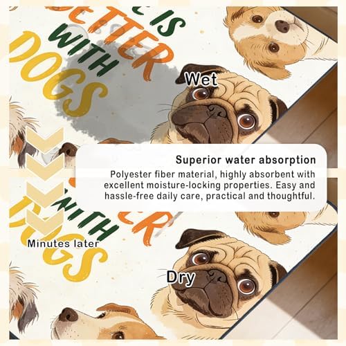 Nuxovilar Cute Canine Pet Food Mat Polyester 23.62x17.71 Inches - Image 3