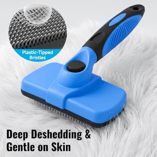 Self-Cleaning Dog Brush for Shedding, Slicker Brush & Grooming Tool - Image 4