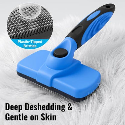 Self-Cleaning Dog Brush for Shedding, Slicker Brush & Grooming Tool - Image 4