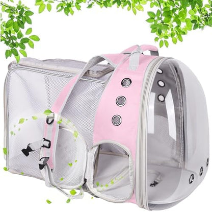Square Back Extension Pet Backpack Carrier for Cat and Small Puppy up to 12 Pounds, Clear Space Capsule Astronaut Transparent Bubble Window Backpack to Carry and Transport Cat to Vet and Traveling - Image 5