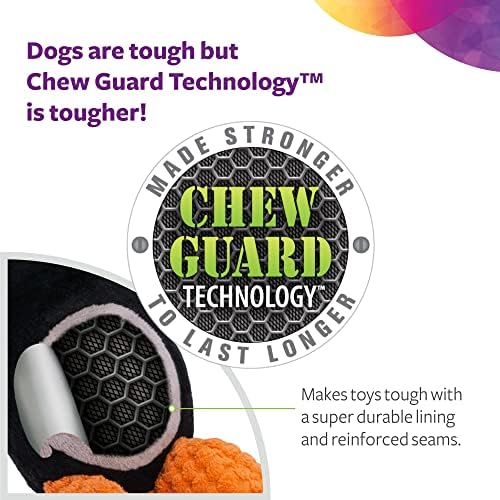 TrustyPup Tough 'N Fun Checker Gator Squeaky Plush Dog Toy, Chew Guard Technology - Green, Large (71147) - Image 5