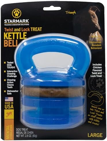 Starmark Twist and Lock Kettlebell Interactive Dog Chew Toy by Starmark